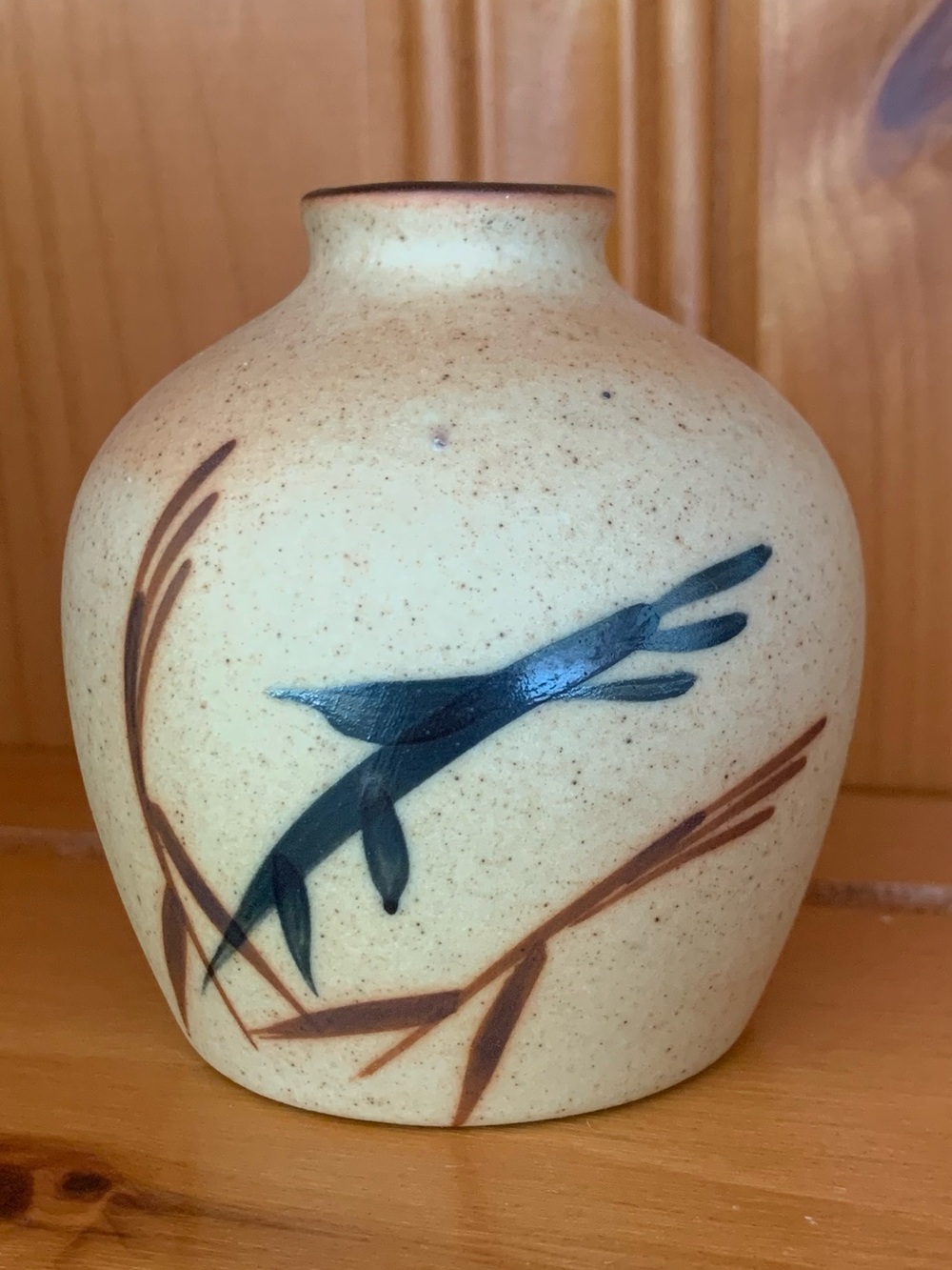 Vintage Japanese Stoneware Bud Vase